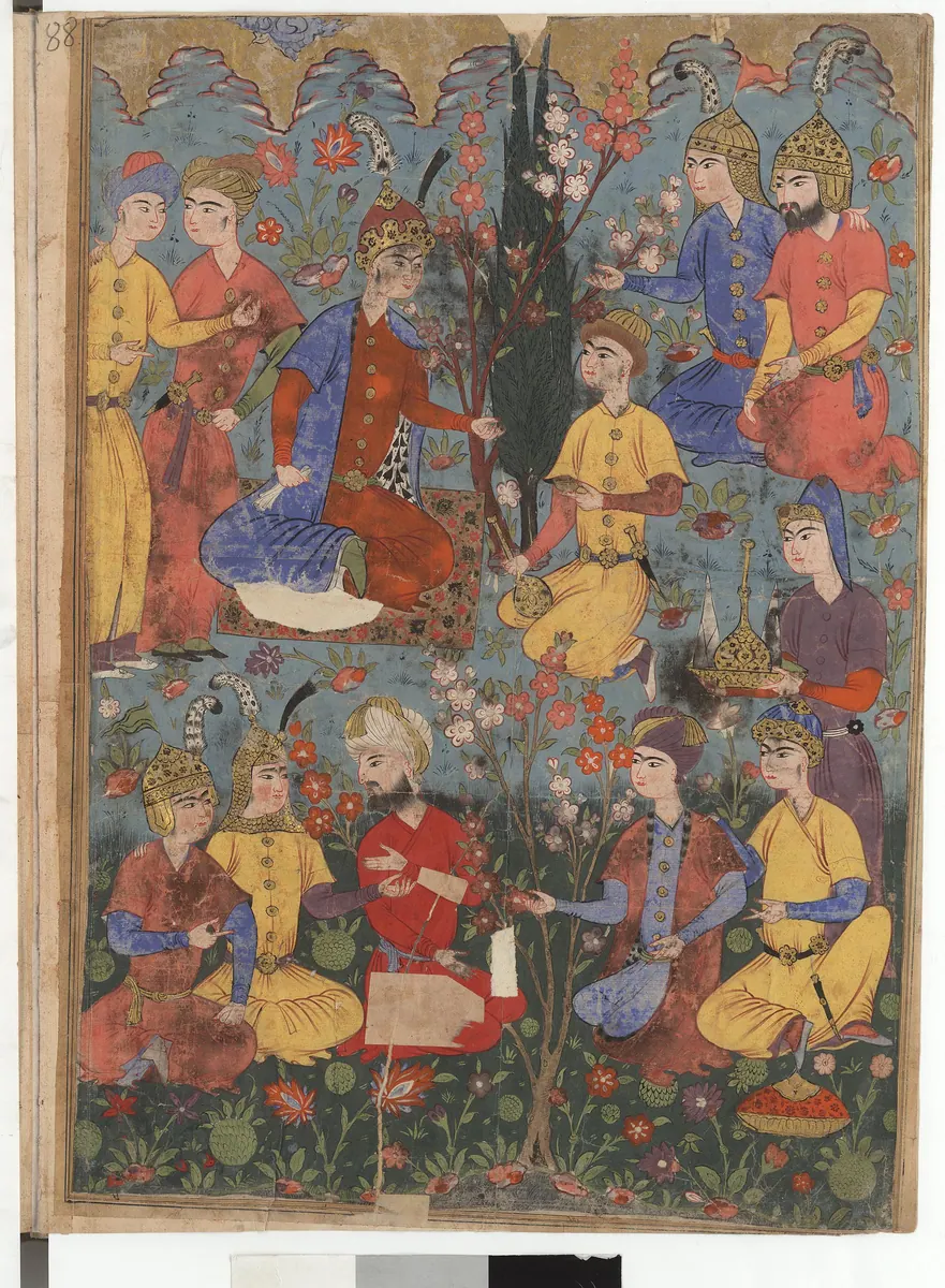 Falnâme yaprağı — yol (taslak) — Falnâme minyatürü (SLUB Dresden)