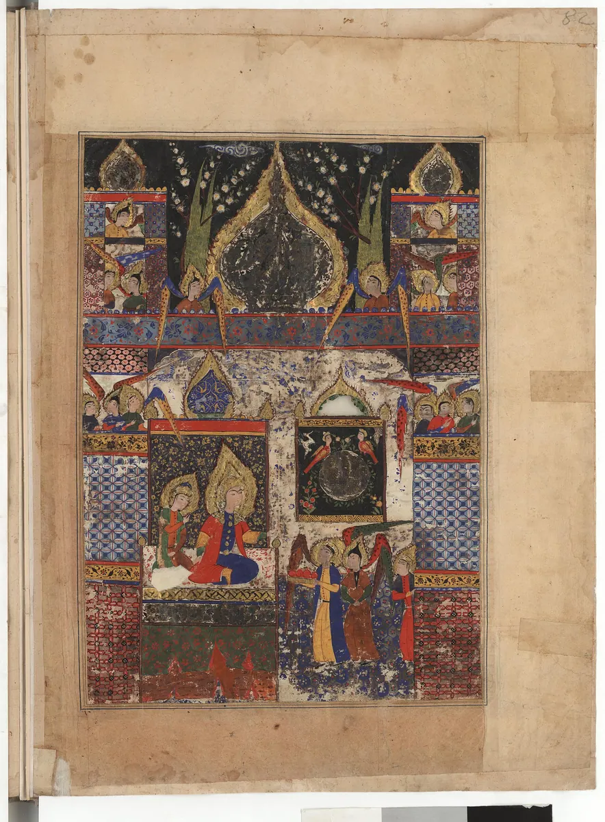 Falnâme yaprağı — bahçe (taslak) — Falnâme minyatürü (SLUB Dresden)