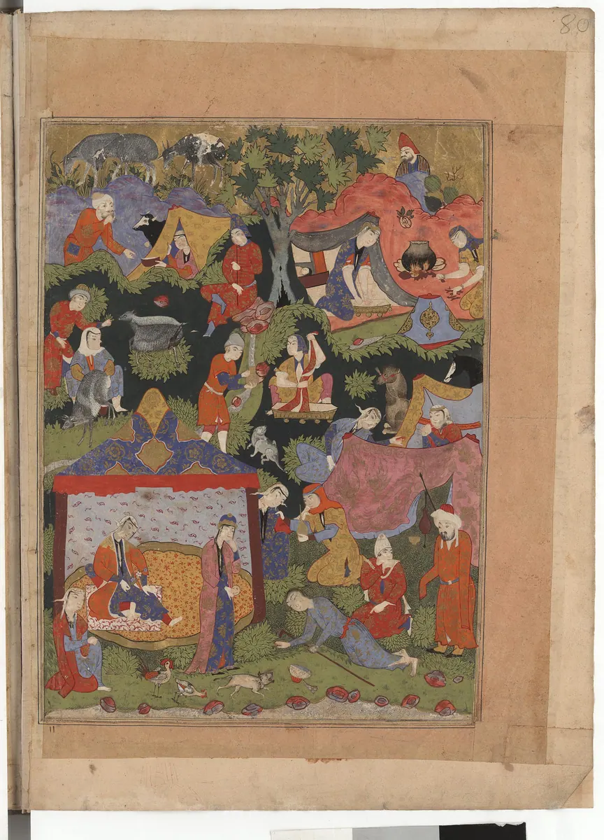 Falnâme yaprağı (taslak) — Falnâme minyatürü (SLUB Dresden)