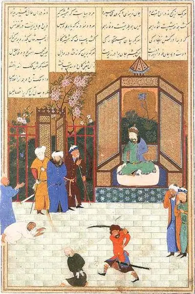 Emîr Hüsrev Dihlevî, Hamse, fol. bihzad-beheading. Chester Beatty (tarama: Wikimedia Commons)