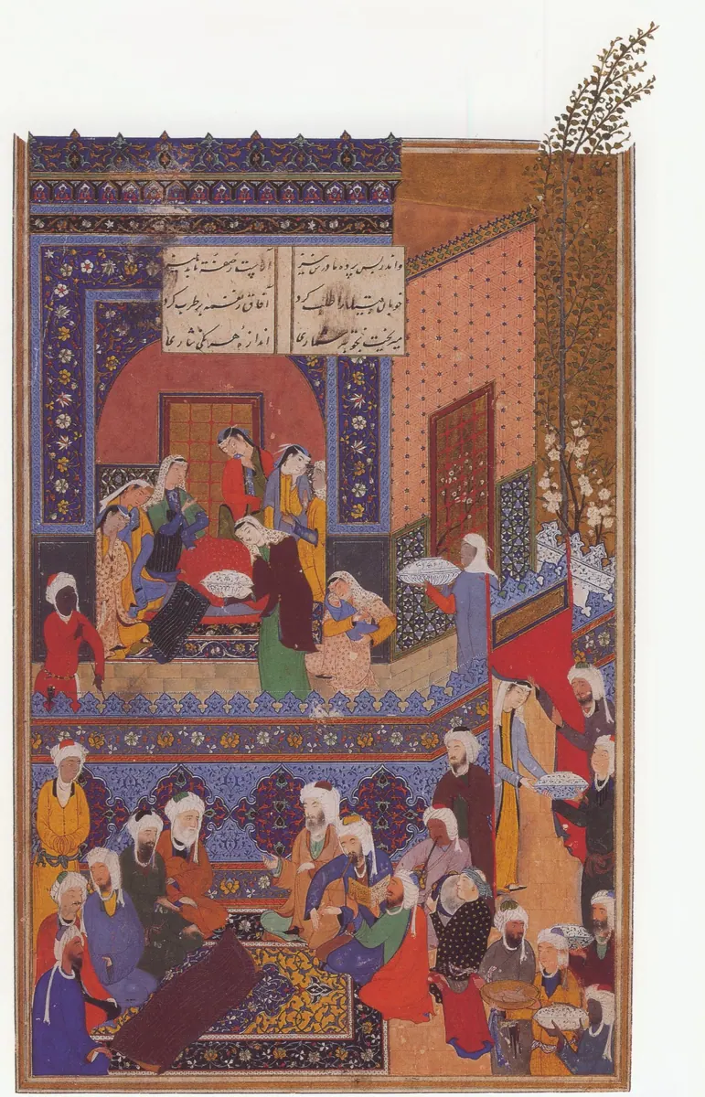 Emîr Hüsrev Dihlevî, Hamse, fol. birth-of-majnun-cbl-163-f-104v. Chester Beatty (tarama: Wikimedia Commons)