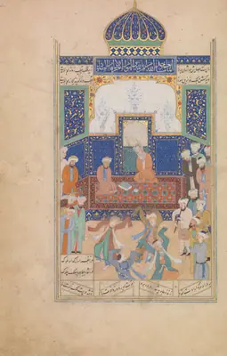 Emîr Hüsrev Dihlevî, Hamse, fol. sufis-performing-sama-before-shaykh-nizam-al-din-awliya-cbl