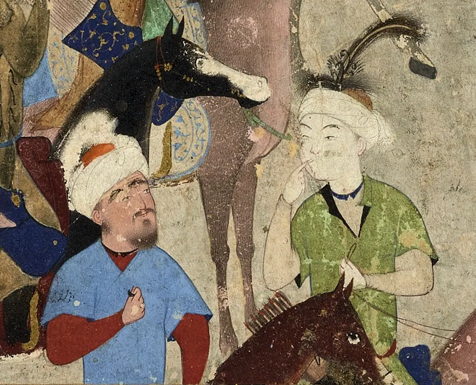 Emîr Hüsrev Dihlevî, Hamse, fol. herat-1496-ethnic-depictions-1496. Wikimedia Commons