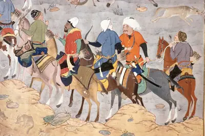 Emîr Hüsrev Dihlevî, Heşt Bihişt, fol. hunting-party-h-676