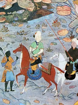 Emîr Hüsrev Dihlevî, Heşt Bihişt, fol. hunting-scene-from-the-hast-bahist-by-kamal-al-din-bihzad-he-2
