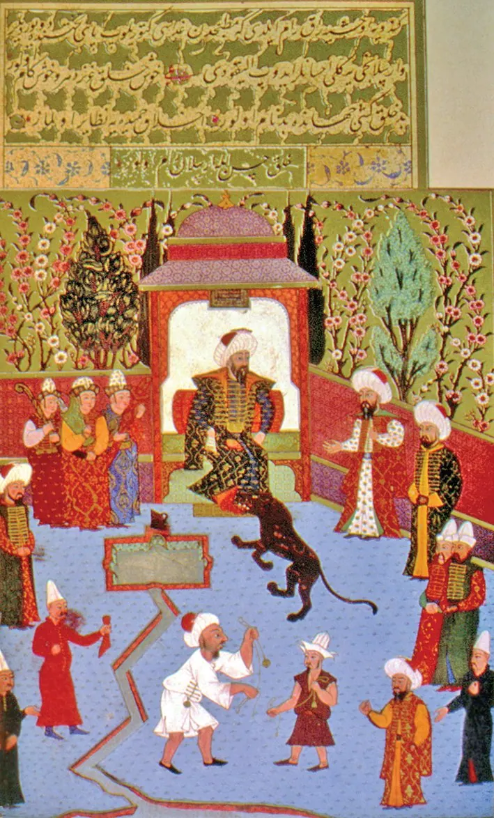 Osman Gazi — Hünernâme I minyatürü (Topkapı Sarayı Müzesi Kütüphanesi (tarama: Wikimedia Commons))