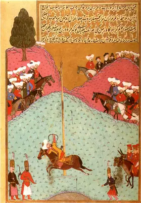 Marin adlı elçi ve maiyeti huzurunda II. Murad’ın hedefe üç defa ok atışı