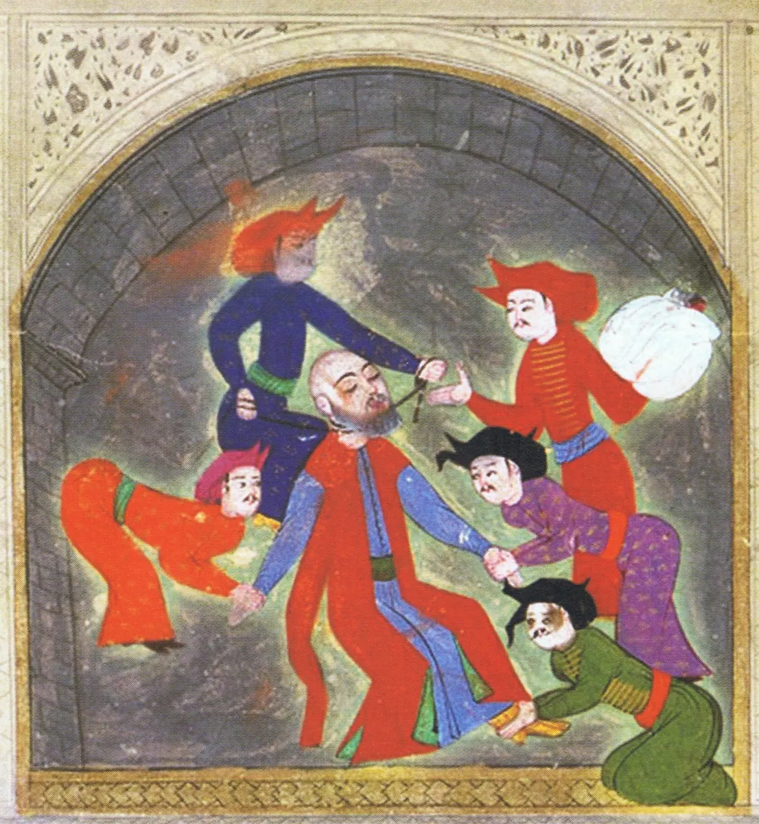 Veziriazam Kara Ahmed Paşa’nın idamı — Hünernâme II minyatürü (Topkapı Sarayı Müzesi Kütüphanesi (tarama: Wikimedia Commons))