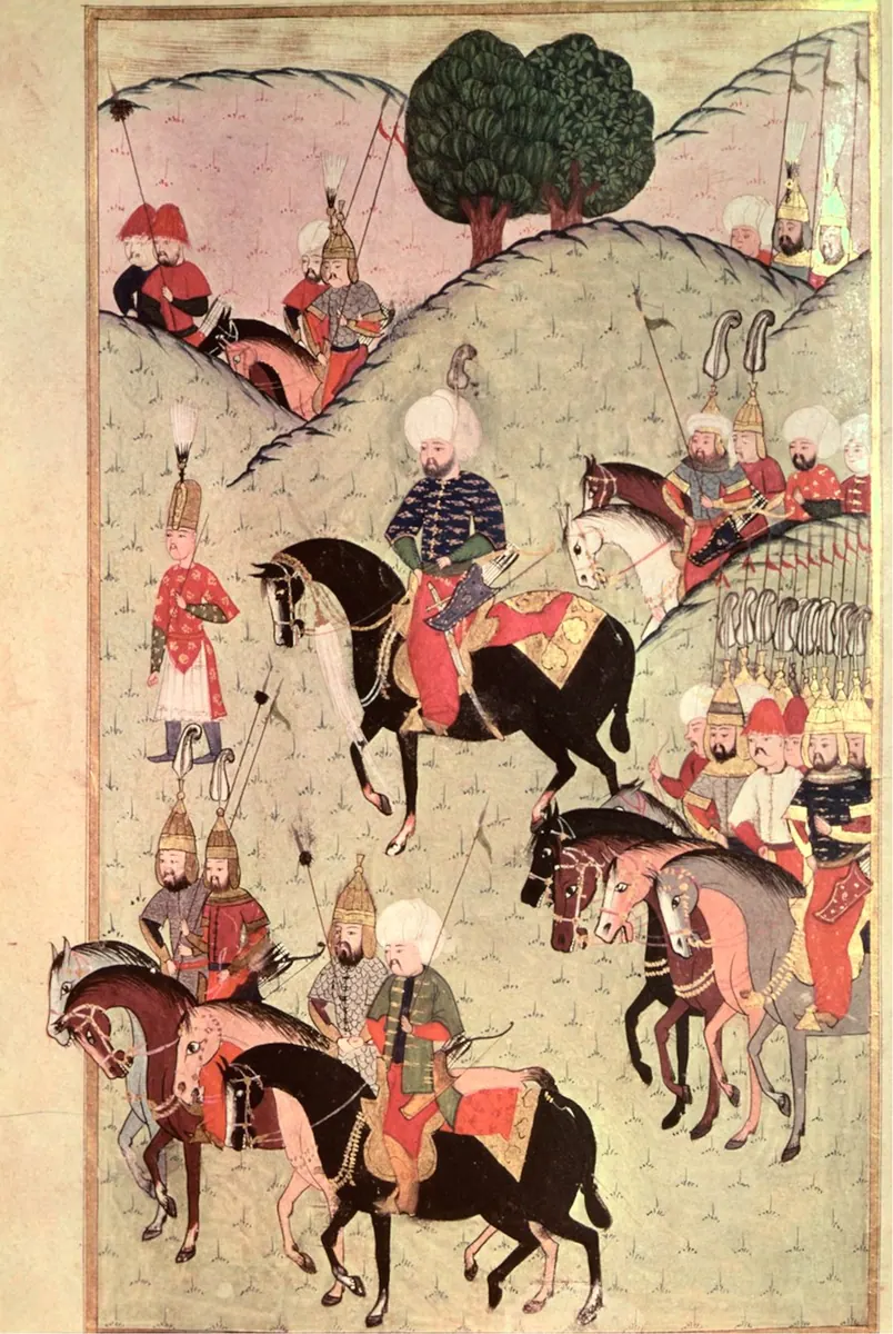 Sokollu Mehmed Paşa’nın Sigetvar çevresini keşfetmesi — Nüzhet-i Esrârü'l-Ahbâr der Sefer-i Sigetvar minyatürü (Wikimedia Commons)
