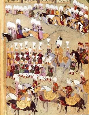III. Murad’ın maiyetiyle İran elçisi Maksud’u kabulü