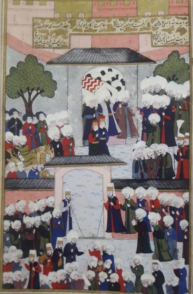 Nurbanu’nun defni — Şehinşahnâme minyatürü (Wikimedia Commons)