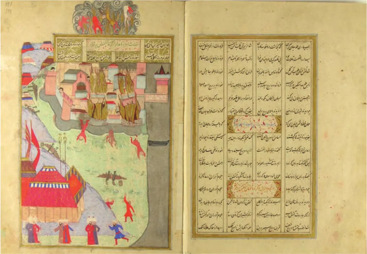 Magosa kuşatması — Şehnâme-i Selîm Hân minyatürü (Wikimedia Commons)