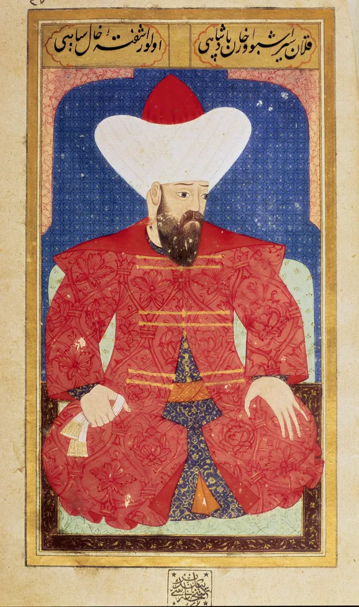 I. Orhan — Kıyâfetü'l-insâniyye fî şemâili'l-Osmâniyye (Şemâilnâme) minyatürü (Wikimedia Commons)