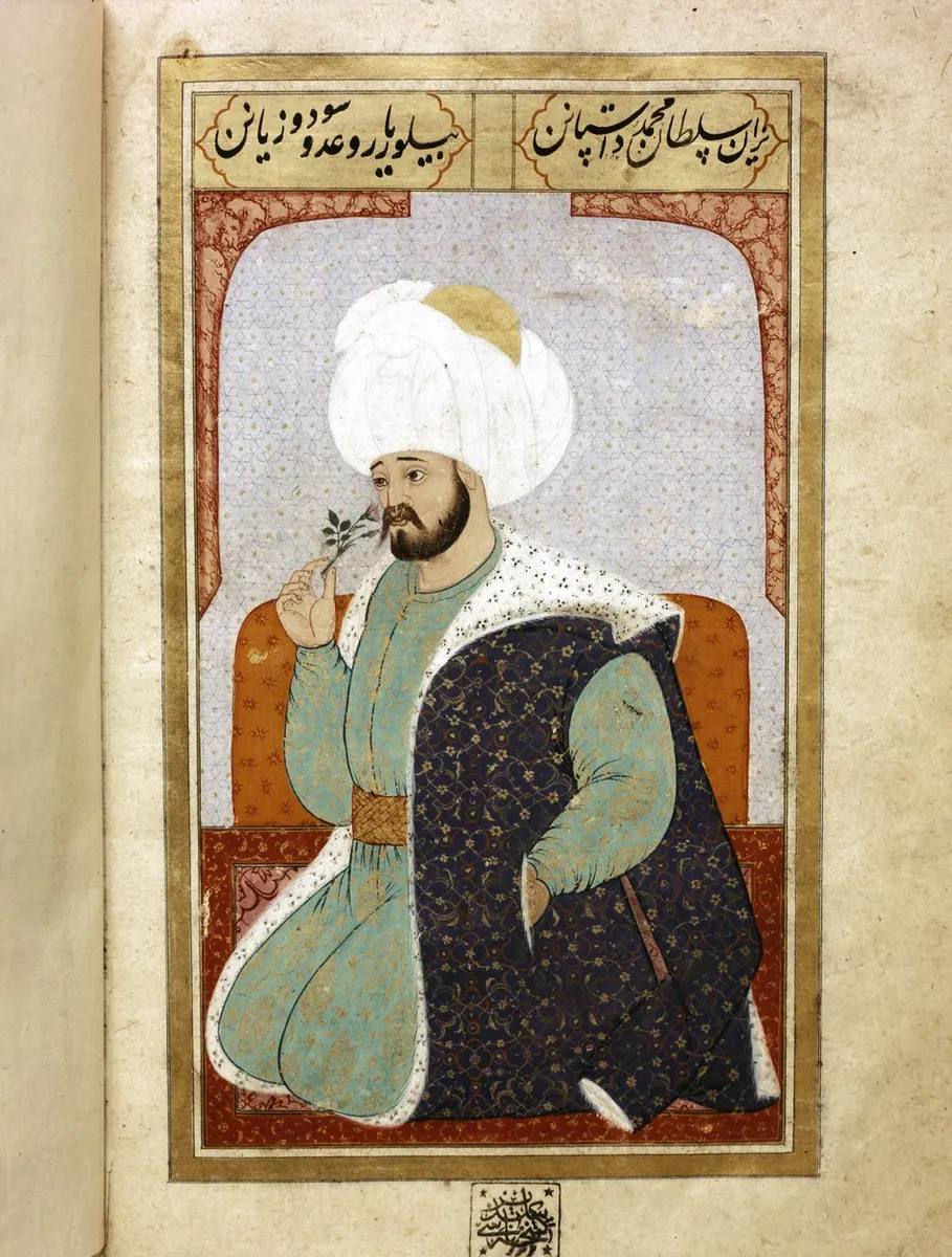 Çelebi Sultan Mehmed — Kıyâfetü'l-insâniyye fî şemâili'l-Osmâniyye (Şemâilnâme) minyatürü (Wikimedia Commons)