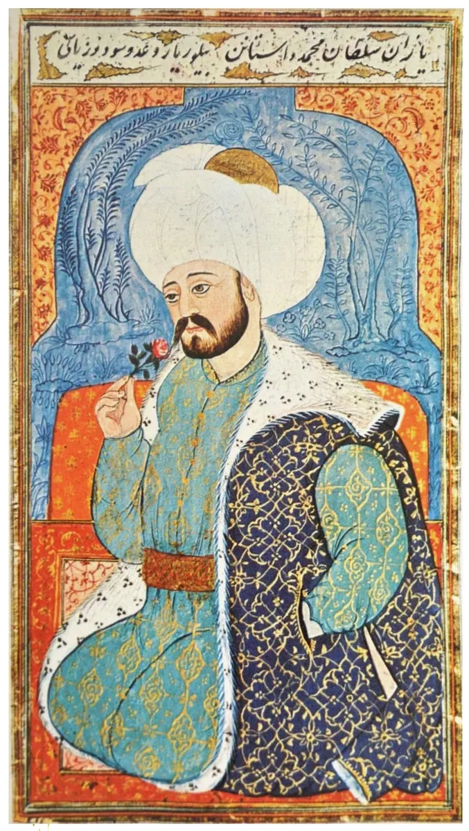 I. Mehmed — Kıyâfetü'l-insâniyye fî şemâili'l-Osmâniyye (Şemâilnâme) minyatürü (Wikimedia Commons)