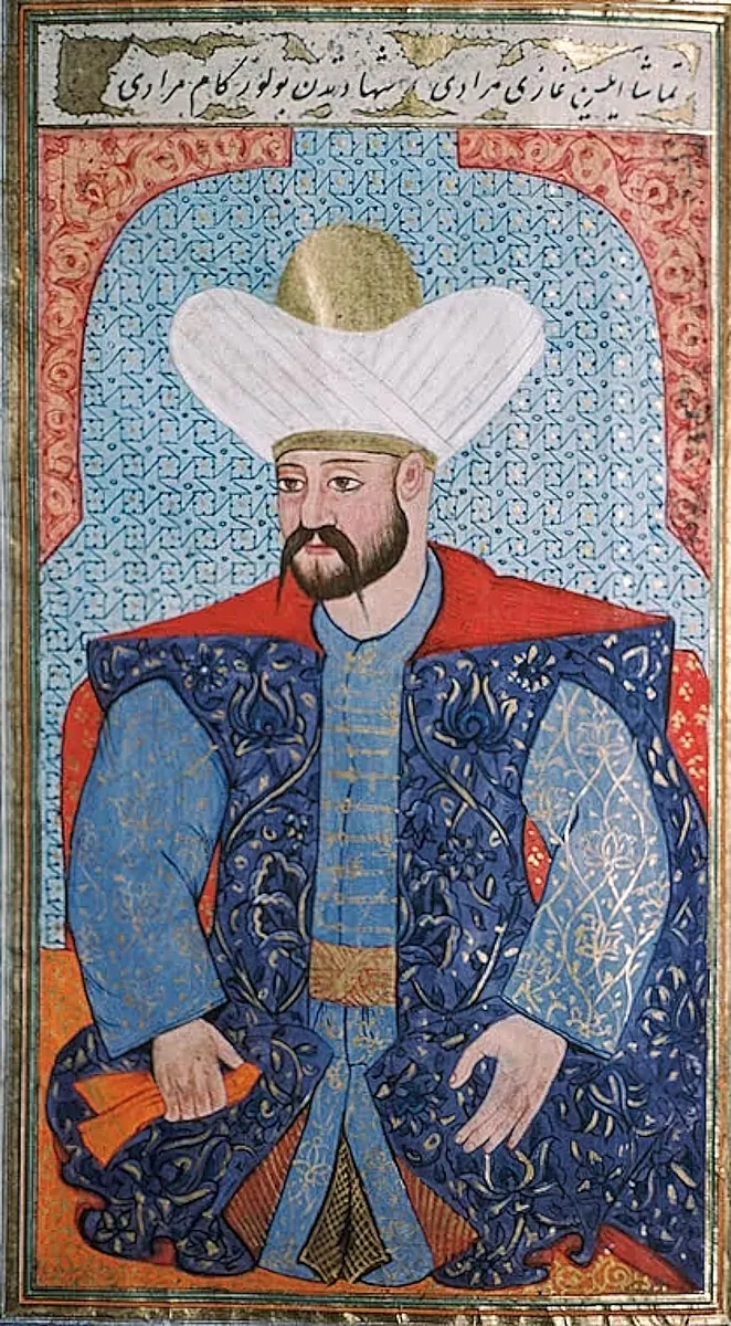 I. Murad — Kıyâfetü'l-insâniyye fî şemâili'l-Osmâniyye (Şemâilnâme) minyatürü (Wikimedia Commons)