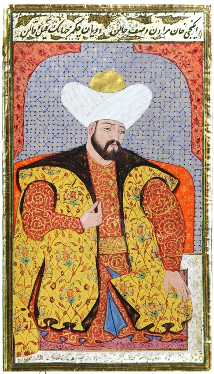 II. Murad — Kıyâfetü'l-insâniyye fî şemâili'l-Osmâniyye (Şemâilnâme) minyatürü (Wikimedia Commons)