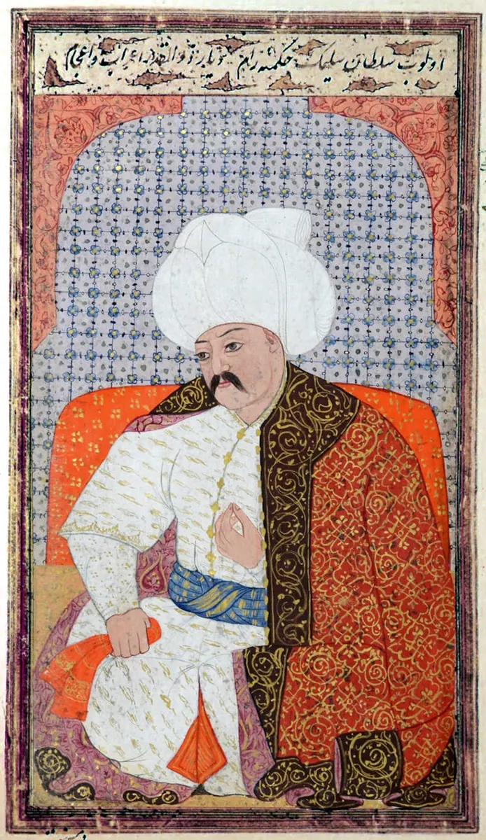 I. Selim — Kıyâfetü'l-insâniyye fî şemâili'l-Osmâniyye (Şemâilnâme) minyatürü (Wikimedia Commons)