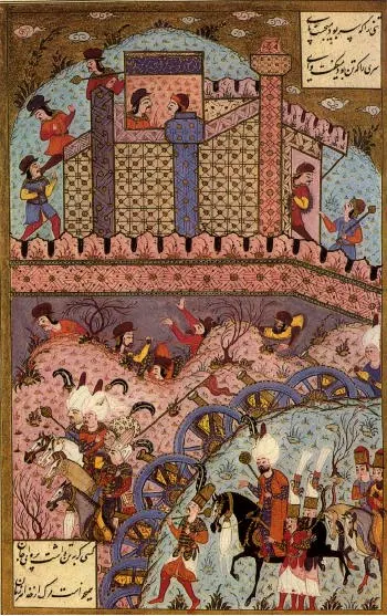 Ârifî, Süleymannâme (1558), Tek yaprak. Topkapı Sarayı Müzesi Kütüphanesi (Wikimedia)