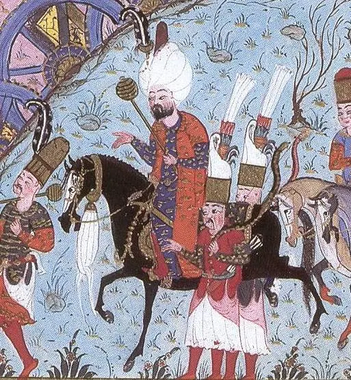 Ârifî, Süleymannâme (1558), Tek yaprak. Topkapı Sarayı Müzesi Kütüphanesi (Wikimedia)