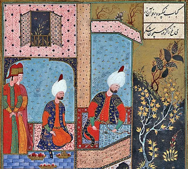 Ârifî, Süleymannâme (1558), Tek yaprak. Topkapı Sarayı Müzesi Kütüphanesi (Wikimedia)