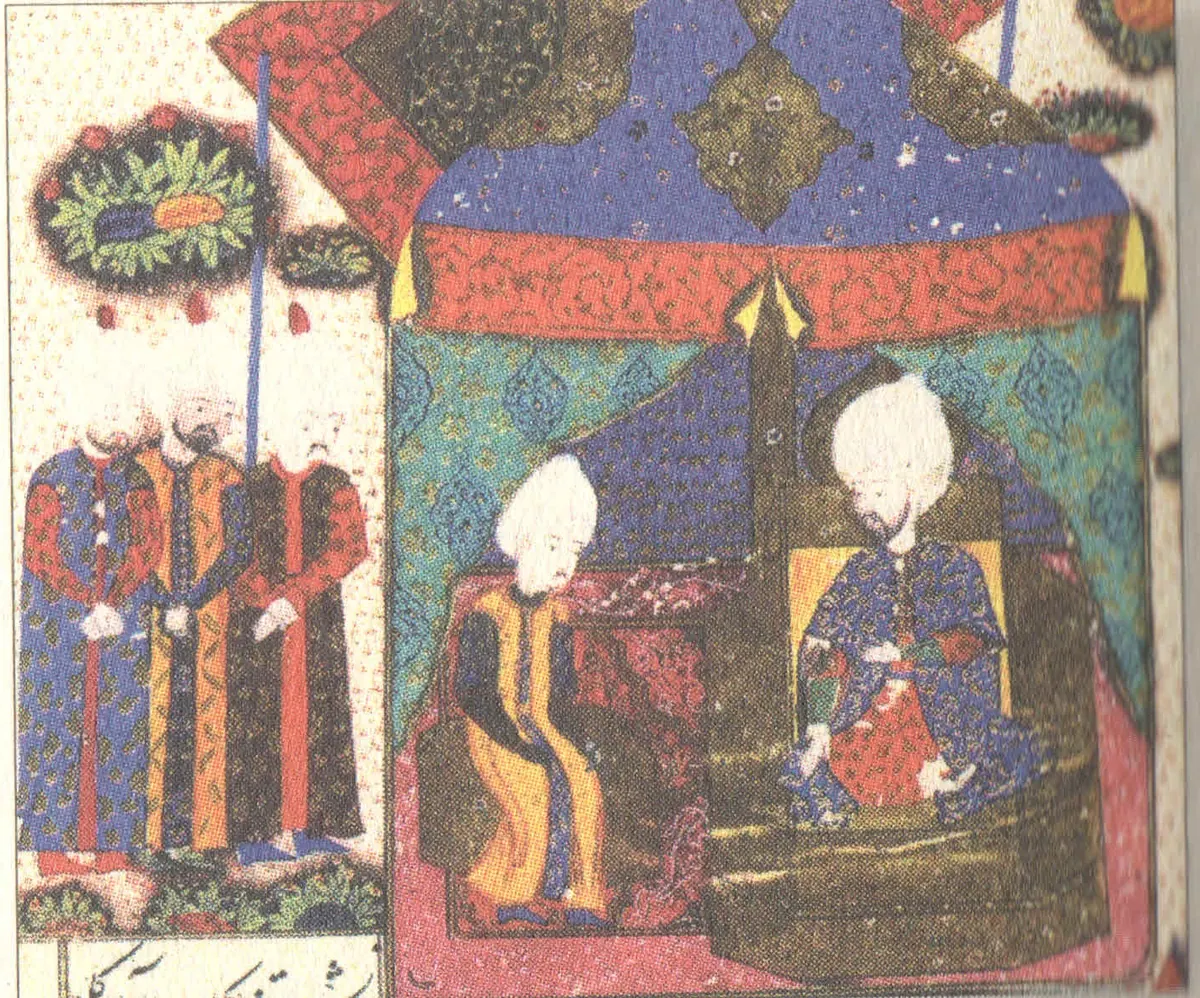 Ârifî, Süleymannâme (1558), Tek yaprak. Topkapı Sarayı Müzesi Kütüphanesi (Wikimedia)