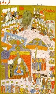Ârifî, Süleymannâme (1558), Tek yaprak. Topkapı Sarayı Müzesi Kütüphanesi (Wikimedia)