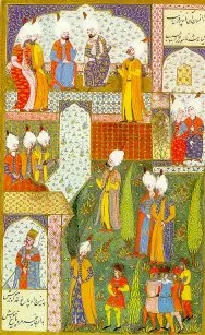 Ârifî, Süleymannâme (1558), Tek yaprak. Topkapı Sarayı Müzesi Kütüphanesi (Wikimedia)