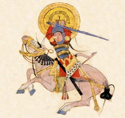 m20 · Varqa fighting on horseback · 1832×1724